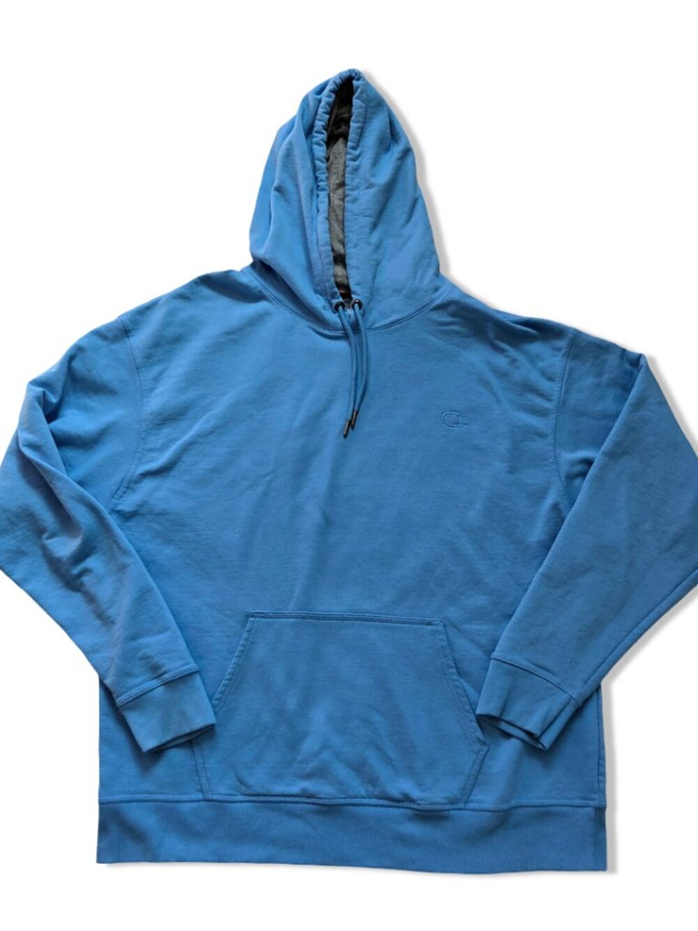 Champion Blue Hooded Sweatshirt Men's 2XL Fleece Pullover Hoodie Athletic Casual